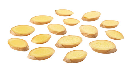 Collection of yellow lemon wedges