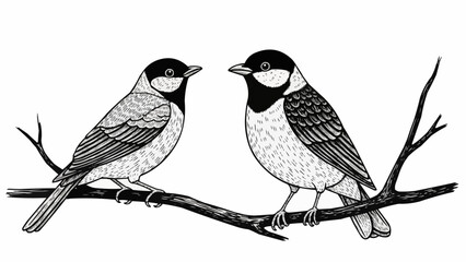 two birds on a branch