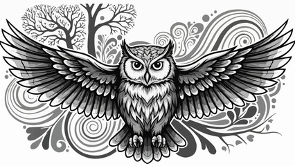 eagle owl vector illustration