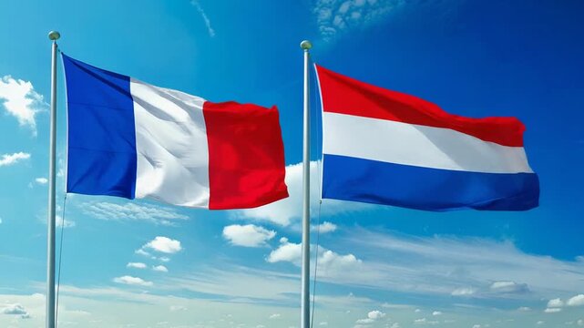フランスの国旗とオランダの国旗(France flag flag & Netherlands flag.)
