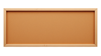 Rectangular corkboard with a light wood frame isolated on a white background