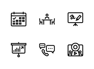 Calendar Meeting Room Whiteboard Presentation Conference Call Video Meeting Minimal