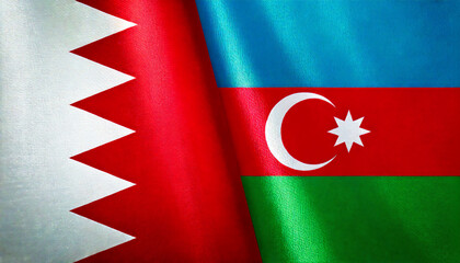 アゼルバイジャンの国旗とバーレーンの国旗(Azerbaijan flag & Bahrain flag.)
