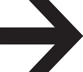 Simple Black Right Arrow Vector Icon