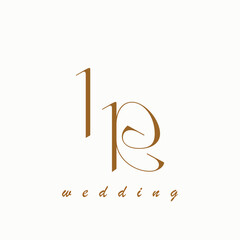 Fototapeta premium IR initial wedding letters logo monogram design. elegant wedding logo design.