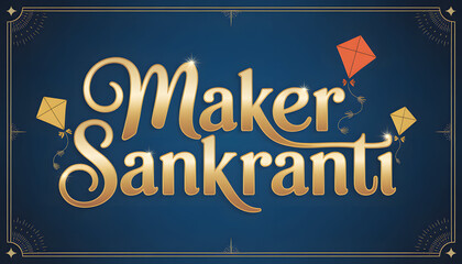 Kites and Lanterns Banner (Blue Sky)
Colorful Makar Sankranti banner with orange lanterns, yellow-orange kites, and bright blue sky illustration.
