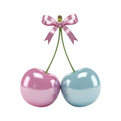 Pink and Blue Cherries - Gender Reveal or Baby Shower Icon