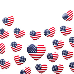 american flag made of hearts