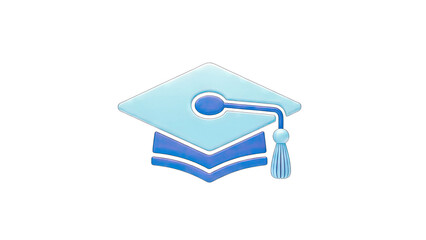 Graduation Cap Icon on White Background