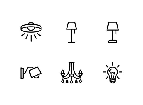 Lighting Ceiling Light Floor Lamp Table Lamp Wall Light Chandelier Minimal Bold Icon Set
