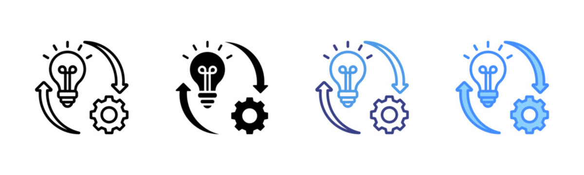 Implementation icon set multiple style collection