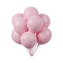Matte Pastel Pink Balloons - 3D Rendered Object