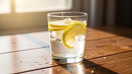 a bright glass of lemon water