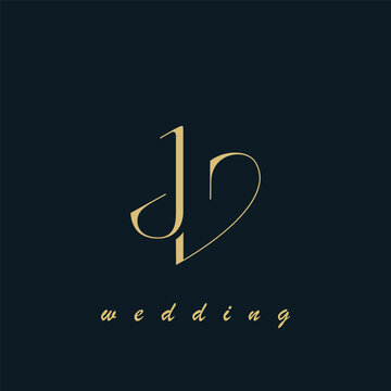 JV initial wedding letters logo monogram design. elegant wedding logo design.
