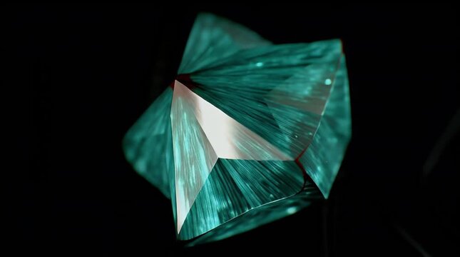 Stunning teal gemstone close-up showcasing intricate facets and a dramatic play of light against a dark mysterious background perfect for luxury branding and jewelry design concepts