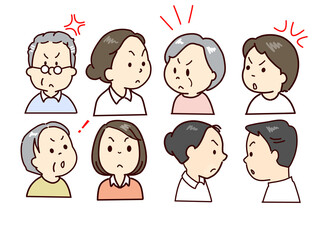 高齢者、福祉スタッフポーズ