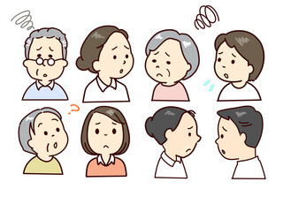 高齢者、福祉スタッフポーズ