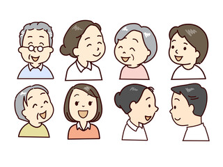 高齢者、福祉スタッフポーズ