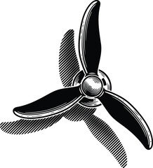 Propeller Fan Blade Illustration &ndash; Mechanical Rotor and Industrial Airflow Design