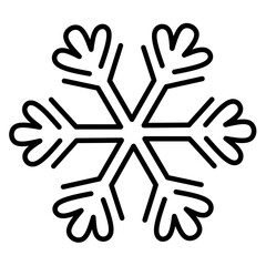 Bold Snowflake in Minimal Line Style for Winter Graphics
