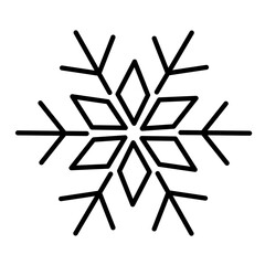 Diamond Snowflake in Minimal Line Style for Winter Designs