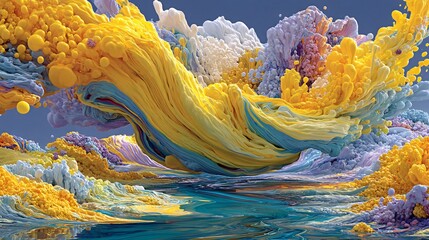 Vibrant Abstract Landscape with Colorful Swirls and Patterns