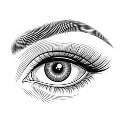 Fototapeta premium Simple eye outline one line art, modern vector design