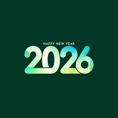 Happy new year 2026 colorful modern text design background