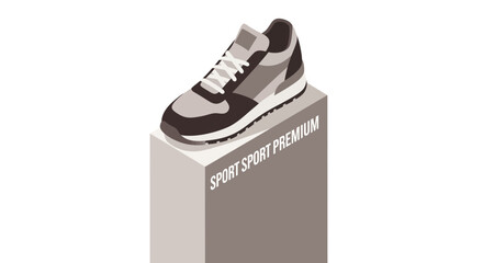 Stylish athletic shoe on display promoting premium sportswear quality and design for active lifestyle brands and promotional campaigns with monochrome elegance