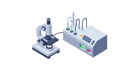 Modern lab equipment for scientific research and analysis, showcasing advanced biotechnology for medical breakthroughs in a bright research setting