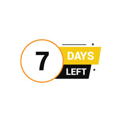 7 days left Countdown number banner templates time icon vector design