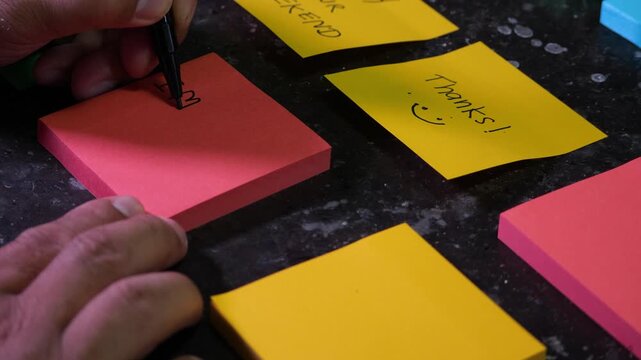 I miss you Post-it reminder handwritten note post short message feelings