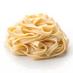 fettuccine pasta on white background
