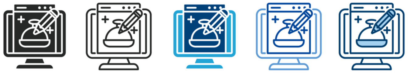 Food blogger icon set multi style icon set collection vector illustration