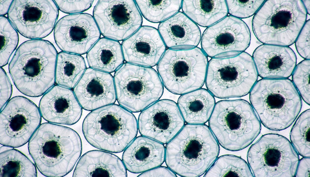 Microscopic view of tightly packed polygonal onion epidermal cells