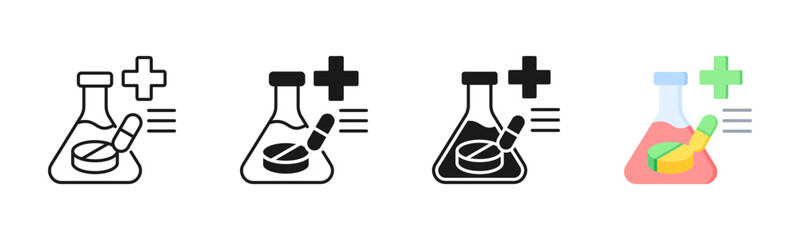 Pharmacology Icon, Multi Styles Icon Set