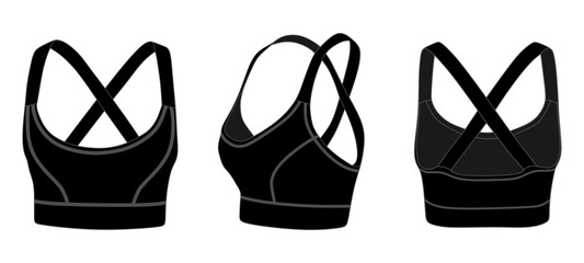 Sports Women's Top Bra Mockup Template Vector