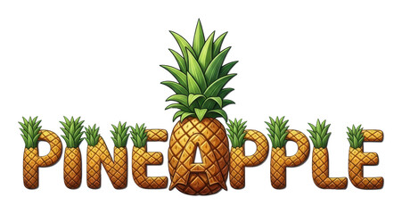 Pineapple graphic design creative digital isolated on transparent background