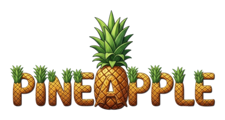 Pineapple graphic design creative digital isolated on transparent background