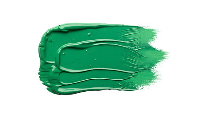 Abstract green paint smear texture isolated element on transparent background isolated on transparent background