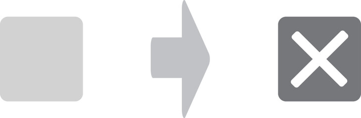 Obraz premium Error and NG icon set with arrow flow