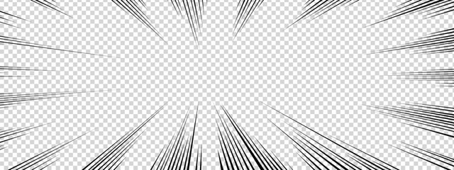 Bright comic scene background with radial motion lines, manga energy rays and sunlight burst effect. Radial speed sun bg enhances tension and focus in anime or dynamic compositions. © Rina Antipina