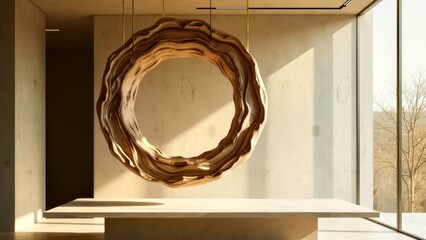 Weaving circular decoration indoor display area
