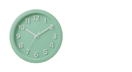 Minimalist Mint Green Round Wall Clock Product Shot
