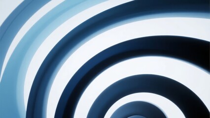 Abstract concentric spiral pattern with blue and white gradients