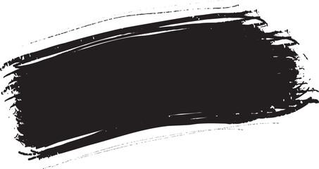 A black brush stroke on a white background