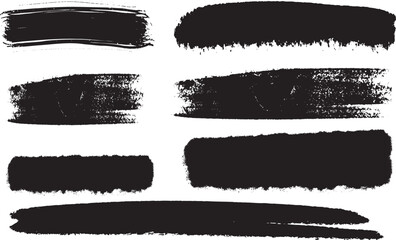 A collection of black brush strokes on a white background
