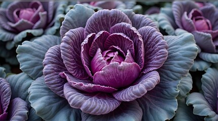 Obraz premium some fresh and nice purple cabbage plants