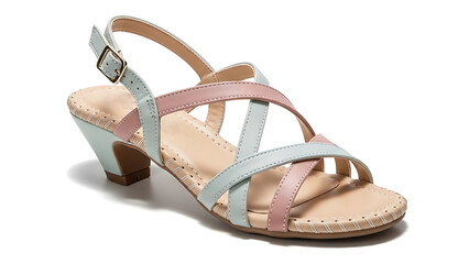 Naklejka premium Pastel color low heel sandals women's elegant footwear for summer fashion