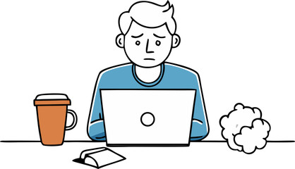 Exhausted man at desk illustrating the pressures of work and burnout